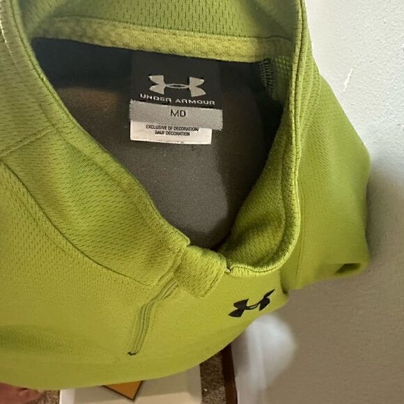 Under Armour Mens Medium Green Half ZIP Pullover - Picture 4 of 7